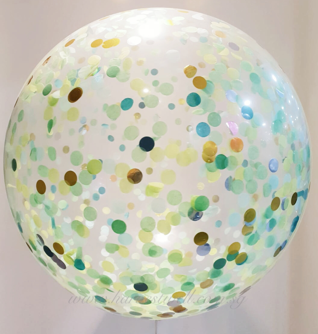 Magical Forest Confetti Jumbo Helium Latex Balloon Singapore